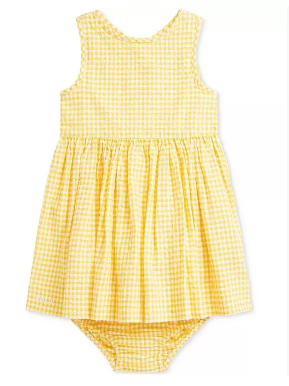 NWT Ralph Lauren Girls Gingham‎ Seersucker Dress & Bloomer Pants Preppy Classic